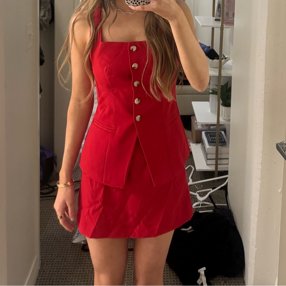 red skirt set xs